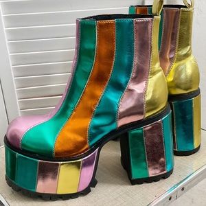 CURRENT MOOD platform short boots David Bowie style size 7